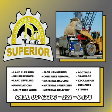 Advertisement for Superior Excavation Company with services listed and contact number.