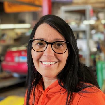 Smiling Service Advisor at Gearheads Garage, Bloomington, IL.
