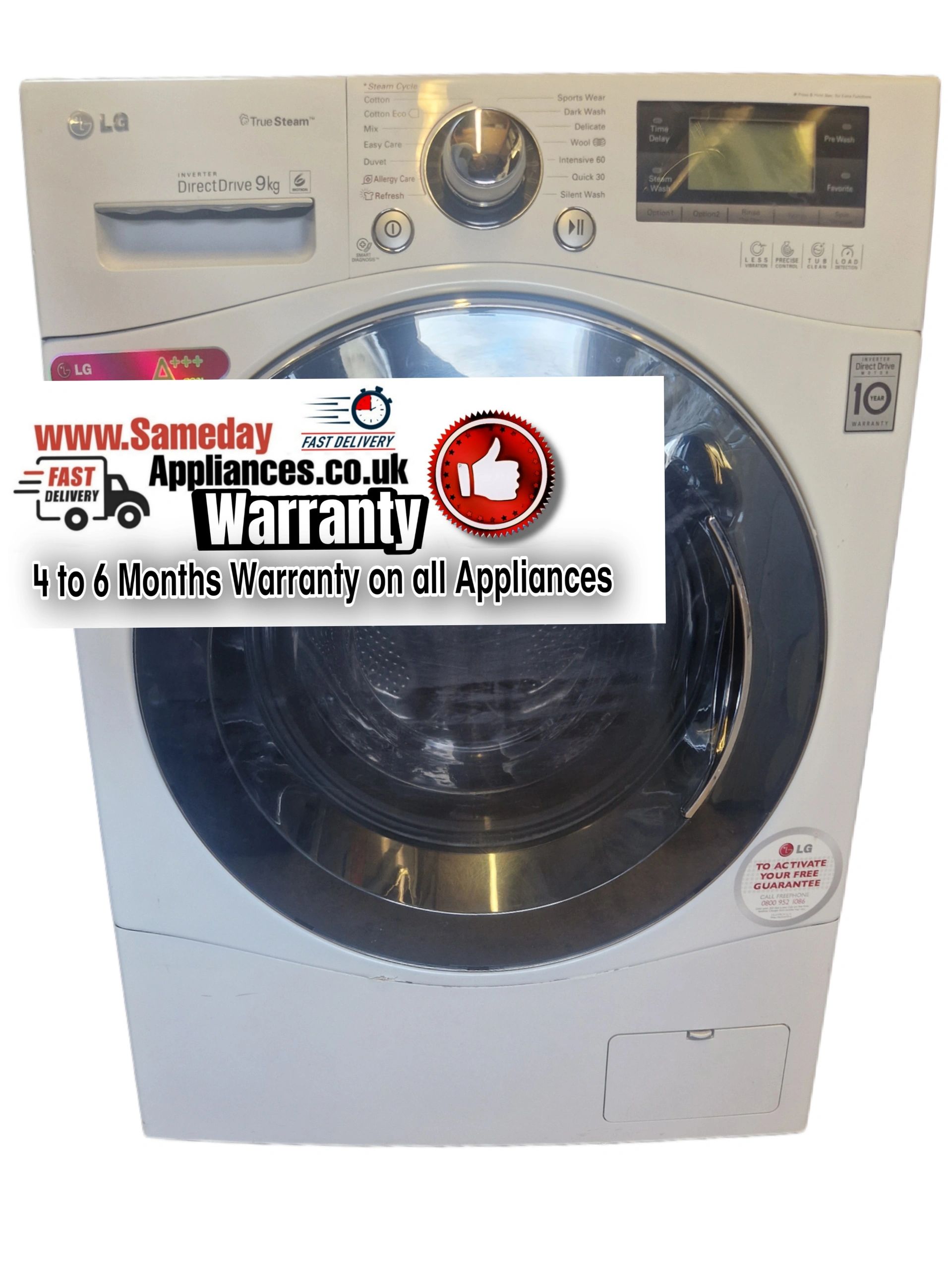 LG F14A7FDSA Steam Direct Drive 9kg 1400rpm Freestanding Washing Machine SOLD