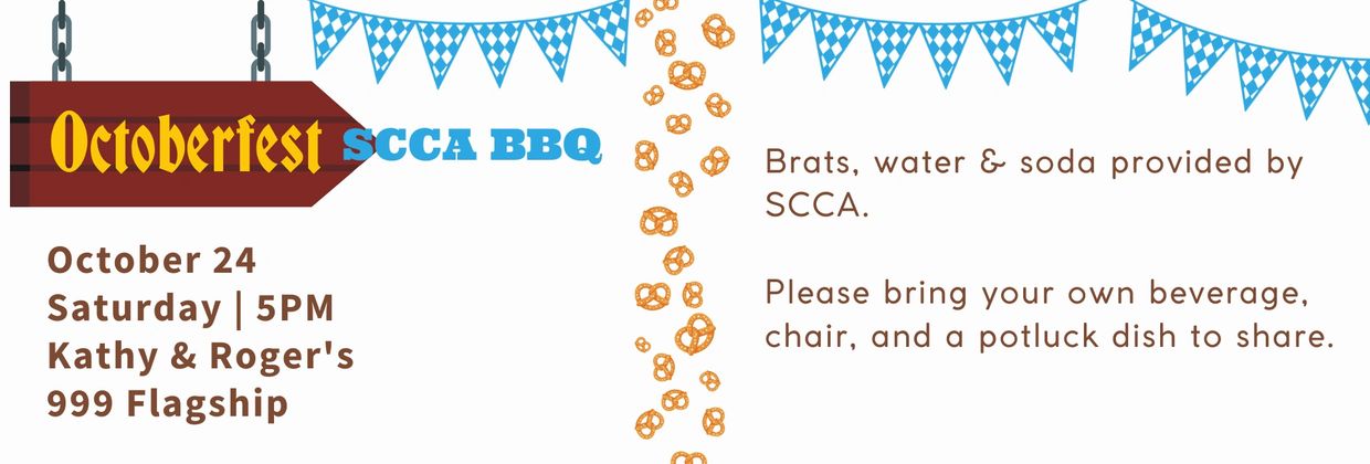 Octoberfest SCCA BBQ event details and instructions.