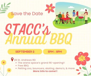 Save the date for STACC's Annual BBQ on September 2 from 5PM to 8PM.