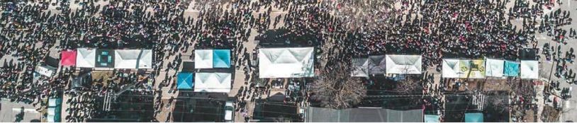 Arial view of the 800 block