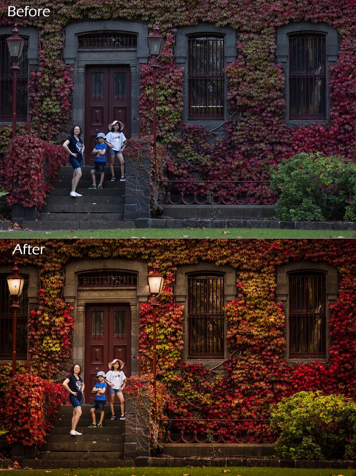 Melbourne family photography, before and after