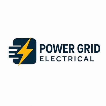 Logo of Power Grid Electrical with a yellow lightning bolt symbol.