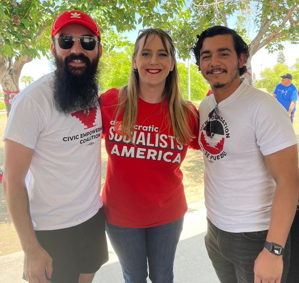Brianna Westbrook and union organizers from the United Farm Workers (UFW).