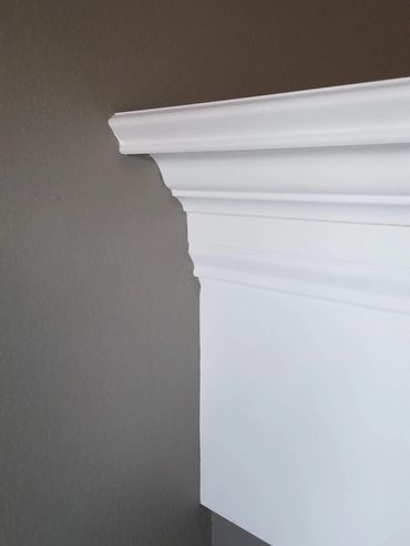 Close up trim paint detail shown straigh lines of interior trim painting