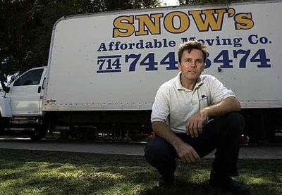 Snow's Affordable Moving Company President & company moving truck