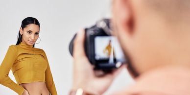 Fashion Photography: Photographer capturing a model in a yellow top, style and elegance for shoots