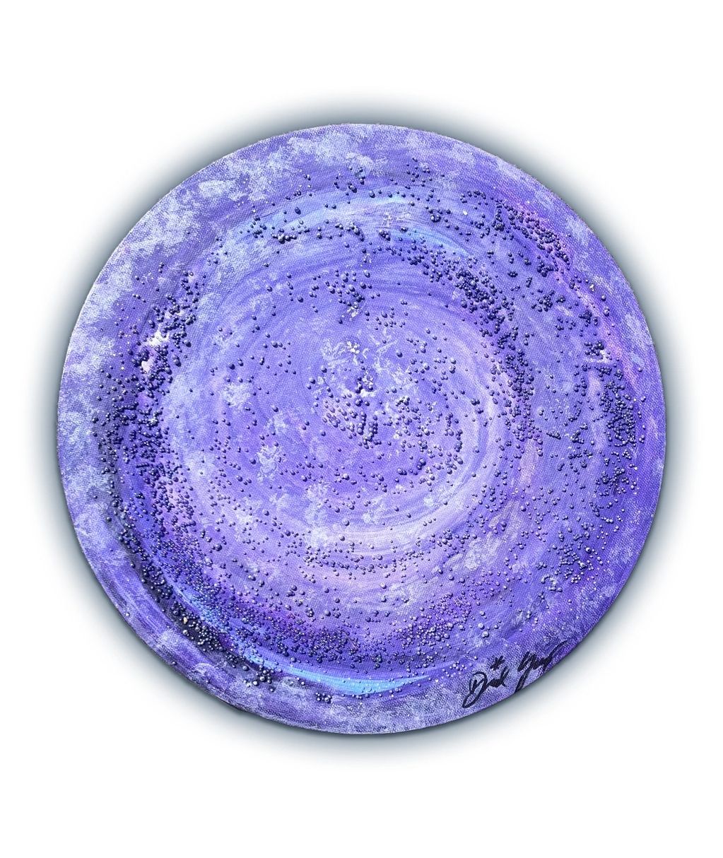 Flying Into Eternity  Acrylic Mixed Media  16” Round $600