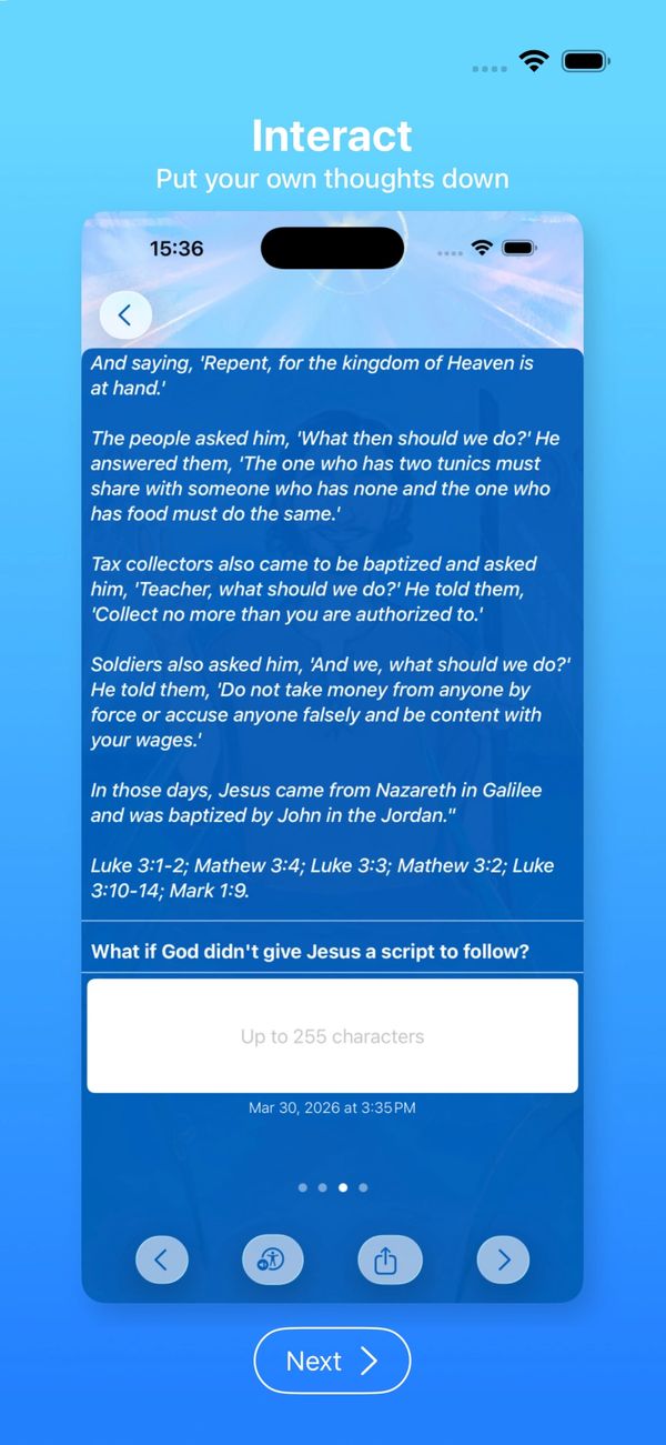 Interact, put your own thoughts down.