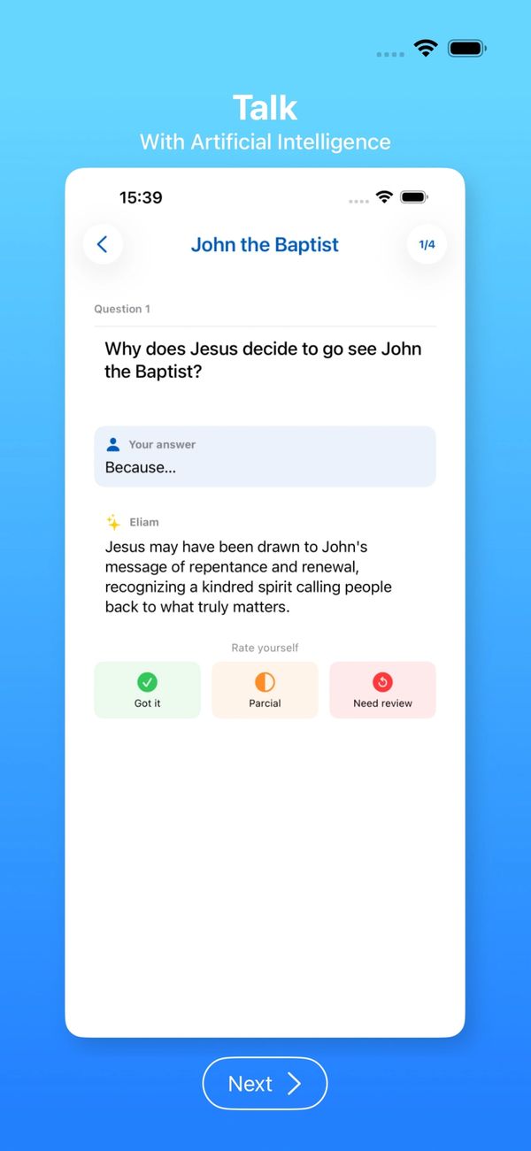 Talk with artificial intelligence.