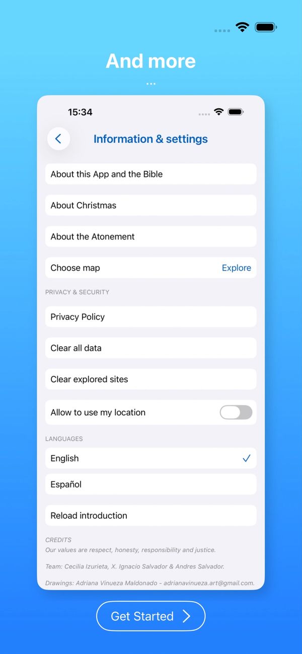 And more information and settings.