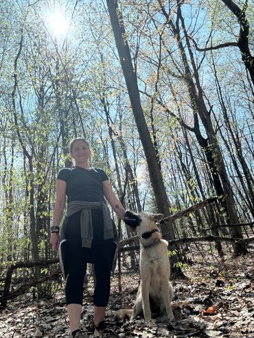 Hiking and exploring the woods