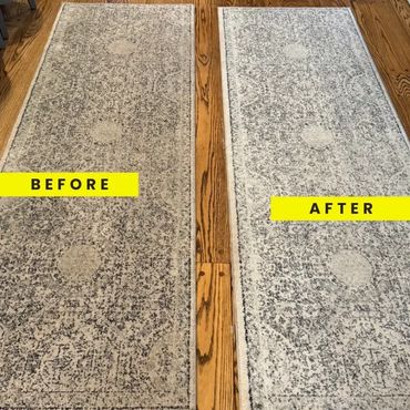 Area rug before and after cleaning results in Lehigh Valley PA