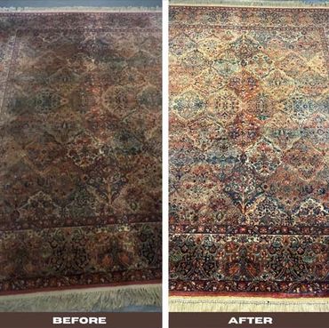 Professional area rug cleaning before and after in Lehigh Valley PA