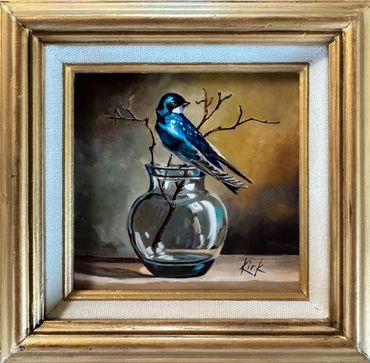 Swallow on Glass. Oil on panel.
AVAILABLE: $450