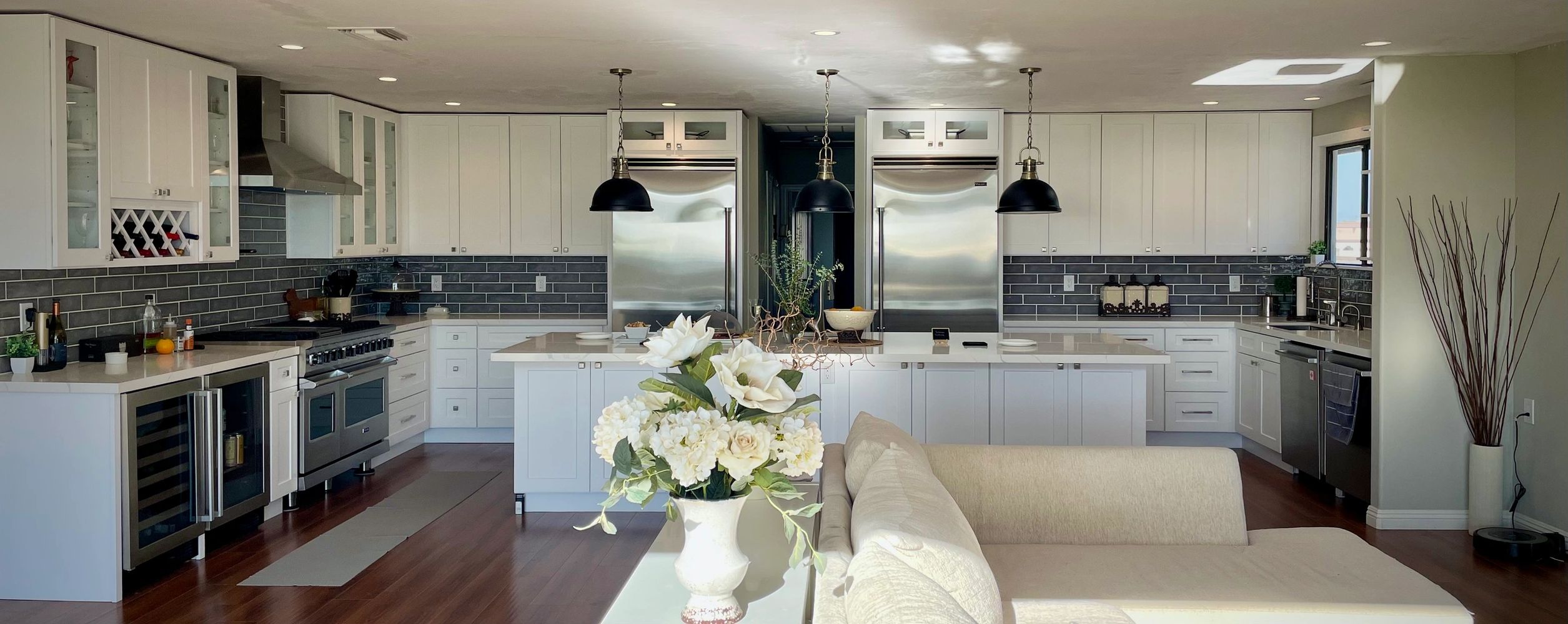 Full Kitchen Remodel - Demolition, cabinets, quarts counters, backsplash, appliance install.