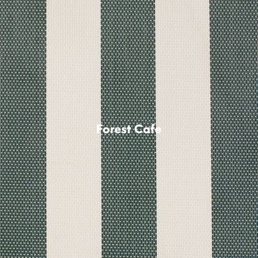 Forest cafe Tetilene sling fabric. A forest green and white stripe replacement chair sling fabric.