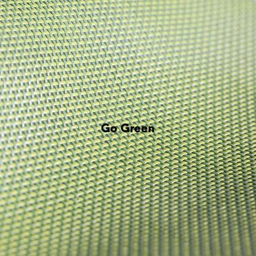 GO green Textilene sling fabric. Replacement chair sling fabric.