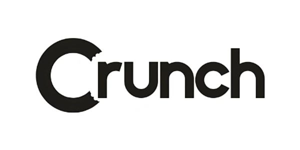 Black text logo with the word 'Crunch' and a bite taken out of the letter C.