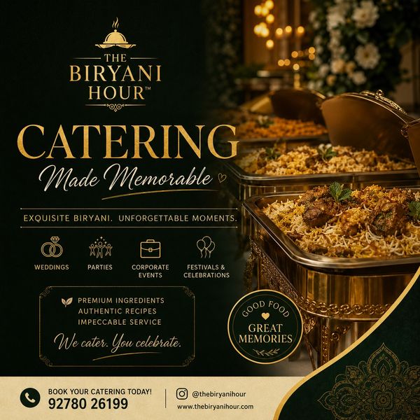Elegant biryani catering for memorable weddings, parties, and events.