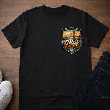 Limited-edition Lifted Heights T-shirt dropping soon. Features our legendary pocket and back logo