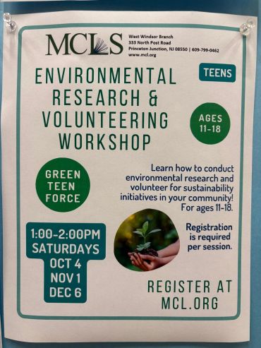 Environmental research and volunteering workshop for teens ages 11-18.