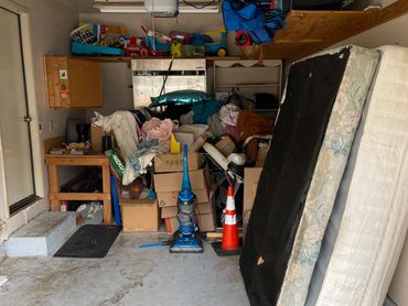 Garage cleanout completed by Collins Cleanup Services, specialists in estate and property cleanups i