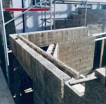 Durisol ICF Woodcrete blocks, extension being built
