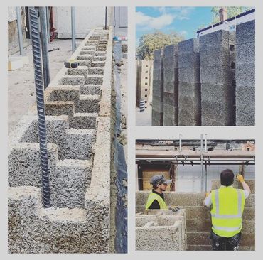 Durisol ICF Woodcrete blocks, extension being built