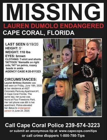Lauren Dumolo Missing and Endangered Poster