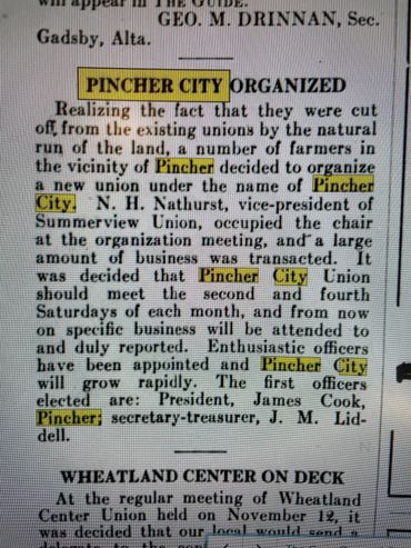 Pincher City, AB., Getting Organized