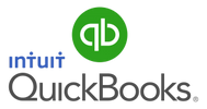 Intuit QuickBooks logo with green qb icon and blue and black text.