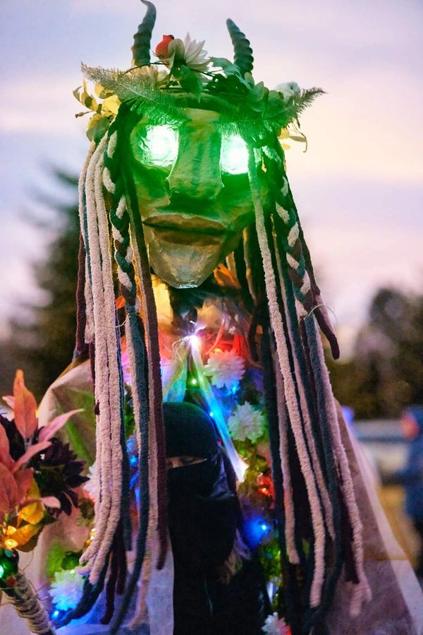 I hand crafted this forest creature for the light show called, Wintertide Festival. 