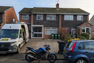 2 Semi Detached properties before their roofs were cleaned.