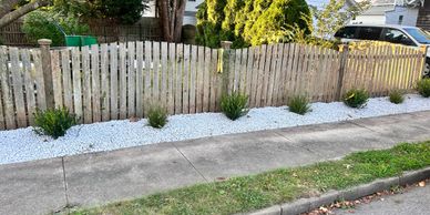 Newly installed white rock and plants in manasquan nj