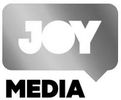 JOY Media logo with bold white text in a rainbow speech bubble above black “MEDIA” text.