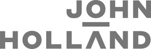 John Holland logo with bold red uppercase text and underline between the words.