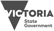 Victoria State Government logo with blue triangle and bold text.