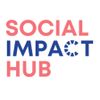 Social Impact Hub logo with 'SOCIAL' and 'HUB' in coral pink and 'IMPACT' in blue, featuring a stylised circular design in the letter C.