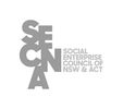 SECNA logo with stacked teal letters and gold text reading Social Enterprise Council of NSW & ACT.