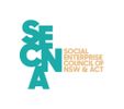 SECNA logo with bold teal stacked letters and gold text reading 'Social Enterprise Council of NSW & ACT'.
