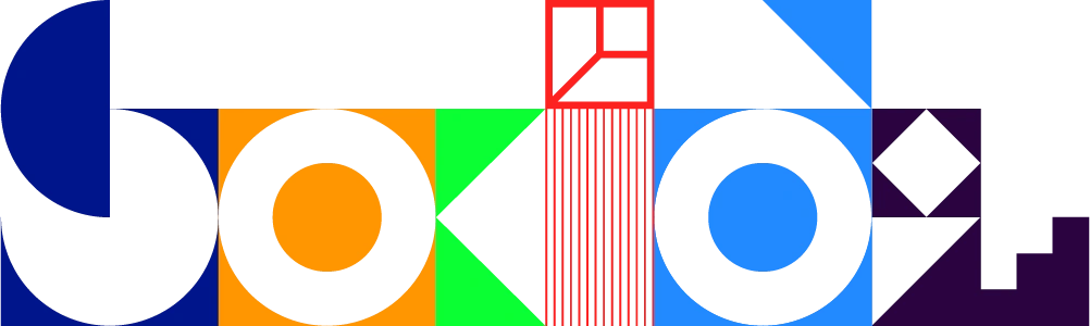 Colourful abstract lettering spelling “Social” through geometric design - symbolising the creativity