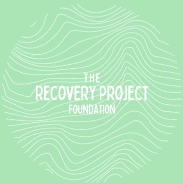 Logo of The Recovery Project Foundation with wavy lines.
