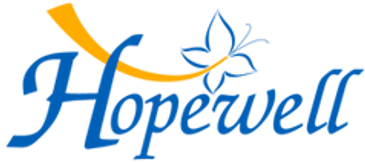 Hopewell logo with blue text and an orange swoosh.
