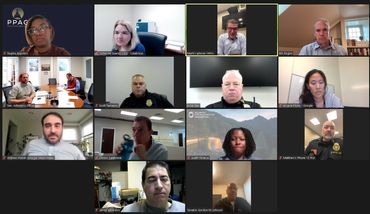 Group of people gathered in a video call