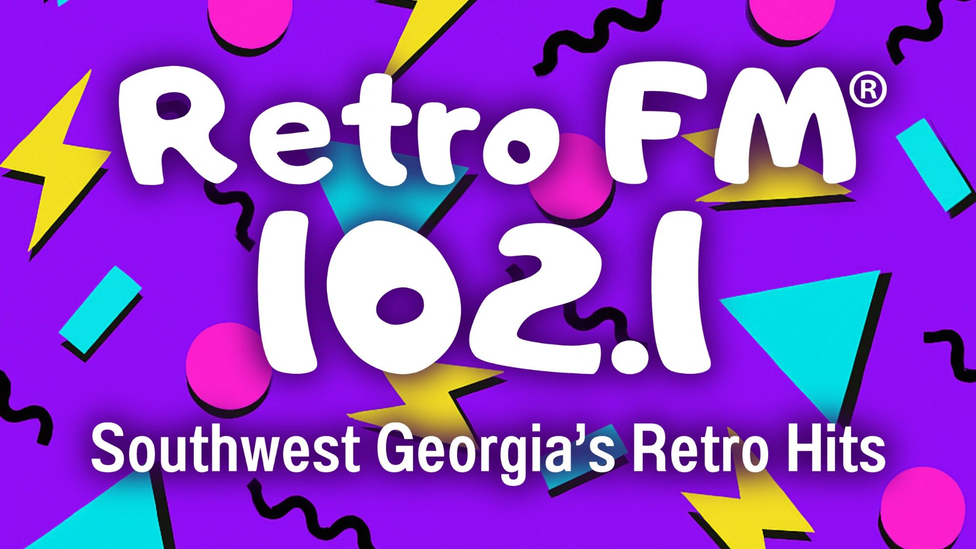 Logo for Retro FM 102.1, playing Southwest Georgia's retro hits.