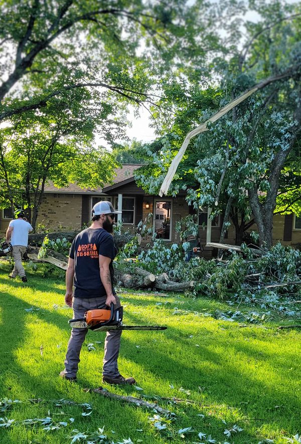 Emergency tree service after a local storm.