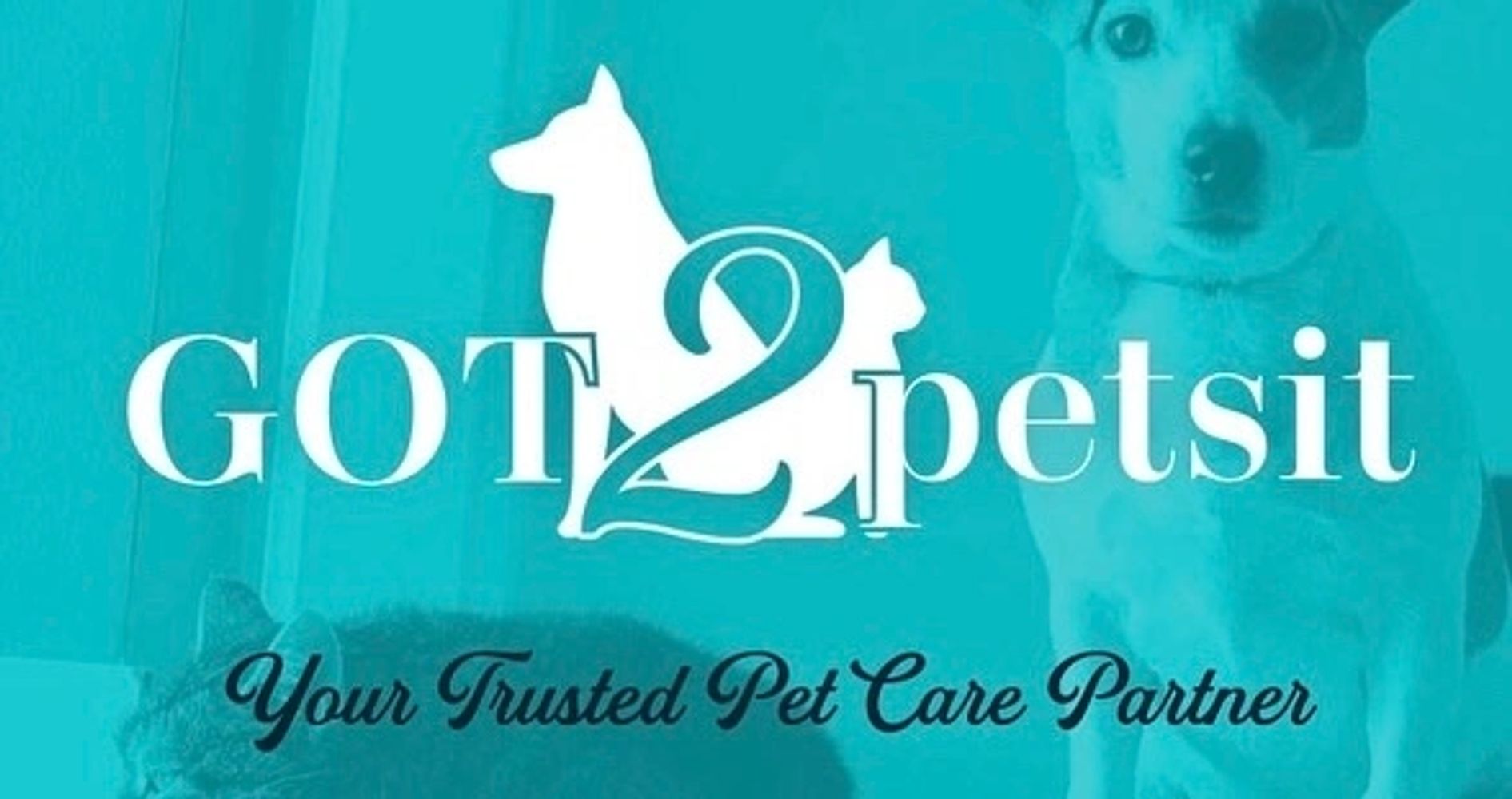 Logo of Got 2 Pets It with pet silhouettes and tagline.
