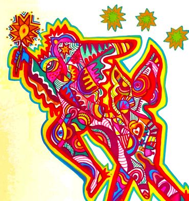 “The Spirt leaving the body “ color pencils and ink on paper 12x12 Inches , Haiti
2017